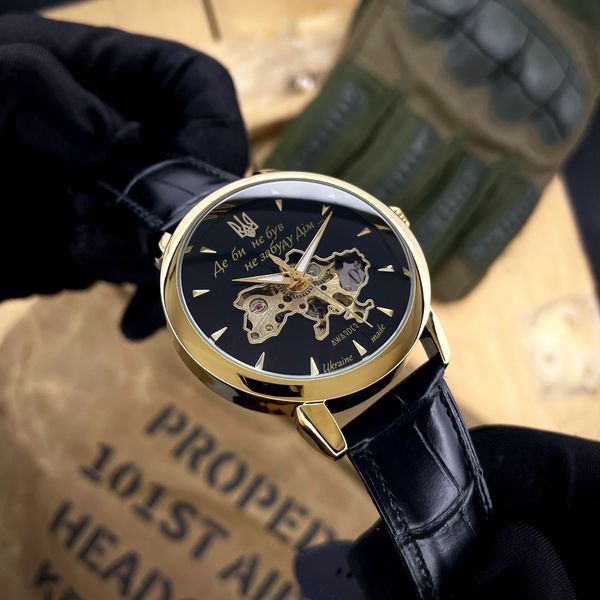 Мужские механические часы Awarder 022-3D Не Забуду Дім Gold-Black с автоподзаводом 1202-0494 фото