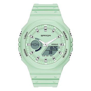 Жіночий спортивний годинник Sanda 6016 Mint з підсвічуванням та водозахистом 5 ATM 1044-0109 фото
