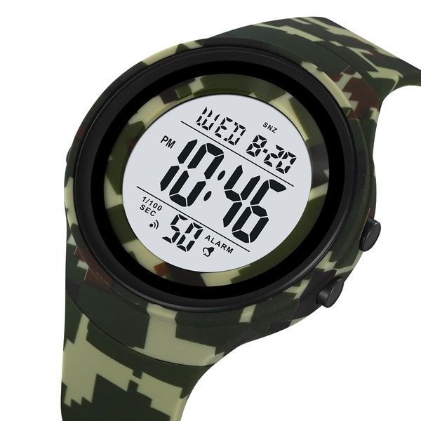 Спортивные мужские часы Skmei 2093CMGN Camo Green с электронным циферблатом и водонепроницаемостью 5 ATM 1080-3078 фото