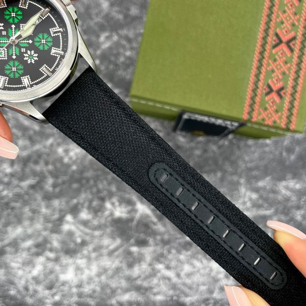 Мужские механические часы Awarder 040 Embroidery Silver-Green Black Automatic с сапфировым стеклом 10ATM 1202-0004 фото