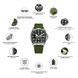 Мужские механические часы Awarder 040 Embroidery Silver-Green Black Automatic с сапфировым стеклом 10ATM 1202-0004 фото 2