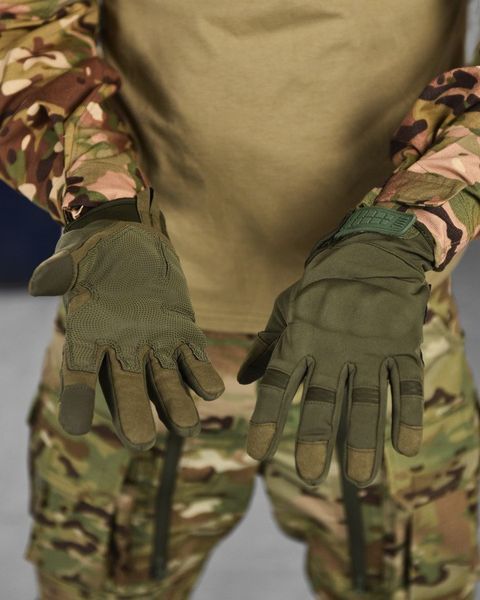 Зимові тактичні рукавички Softshell олива M 13110 фото