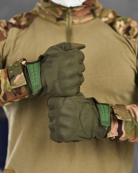 Зимові тактичні рукавички Softshell олива M 13110 фото