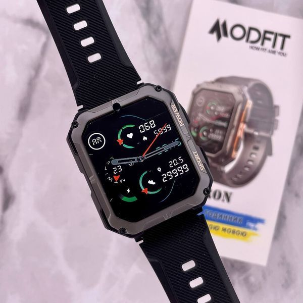 Чоловічий розумний годинник Modfit Iron All Black з функцією дзвінка та захистом IP68 1077-0221 фото