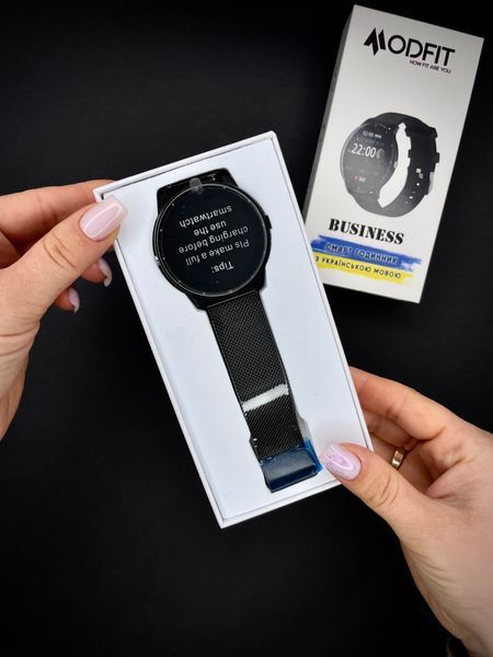 Розумний годинник Modfit Business All Black Mesh 41 мм (1077-0227) з AMOLED дисплеєм та функцією дзвінків 1077-0227 фото