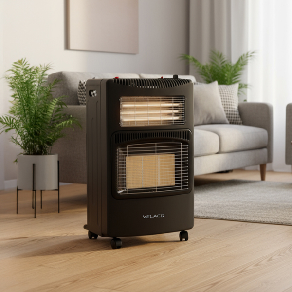 Газово-електричний обігрівач Velaco Eco-Duo 3 рівні потужності&nbsp;(1400 / 2800 / 4200 Вт) + редуктор + гумовий шланг (Польща) ECO-DUO фото