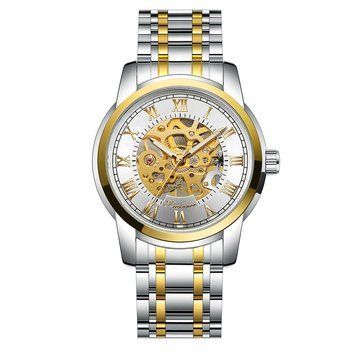 Мужские механические часы Winner 8250 Silver-White со стальным браслетом и люминесценцией 1099-0074 фото