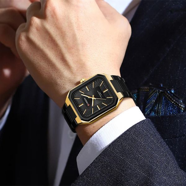 Чоловічий наручний годинник Curren 8457 Gold-Black з металевим браслетом та мінеральним склом 1008-0469 фото