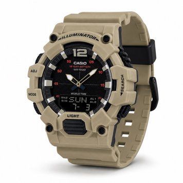 Чоловічий годинник Casio HDC-700-3A3 спортивний у піщаному кольорі з водозахистом 10 ATM 1141-0228 фото