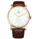 Мужские механические часы Forsining 8214 Gold-White-Brown с автоподзаводом и кожаным ремешком 1059-0037 фото 1
