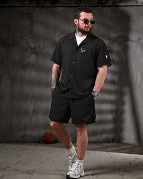 Летний мужской комплект рубашка и шорты C.P Black. S/M 96317 фото