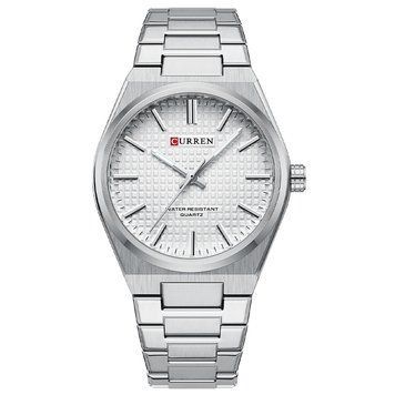 Чоловічий класичний годинник Curren 8439 Silver-White зі сріблястим браслетом та білим циферблатом 1008-0393 фото