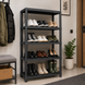 Стелаж пластиковий PRIMA HOME (185 х 91 х 43 см) 5 полиць, навантаження 200 кг, для дому складу гаража підвалу майстерні (Чорний) G1457 фото 3