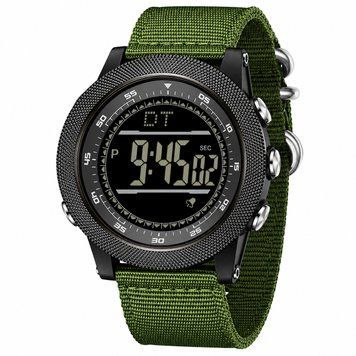 Чоловічий тактичний годинник Sanda 6391 Nylon Green з електронним циферблатом та водонепроникністю 5 ATM 1044-0229 фото