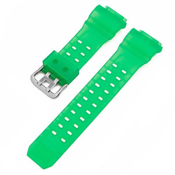 Ремешок для Casio G-Shock GW-9400 Transl Green SI, полупрозрачный зеленый полимерный браслет 21.1 см 1051-0973 фото