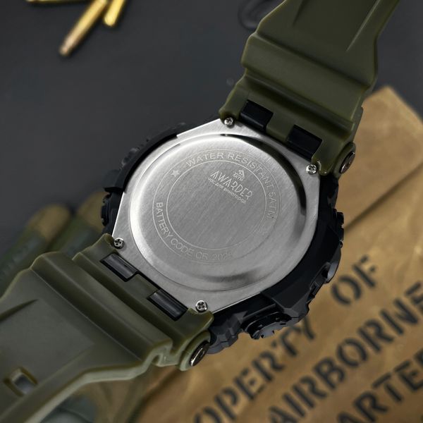 Чоловічий тактичний годинник Awarder 004 СБУ Army Green-Black з водонепроникністю 5 ATM та хронографом 1202-0155 фото