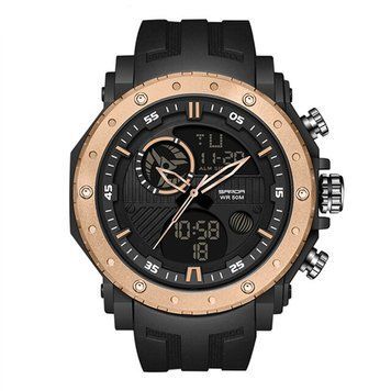 Мужские спортивные часы Sanda 6012 Black-Rose Gold с комбинированным циферблатом и защитой 5 ATM 1044-0149 фото