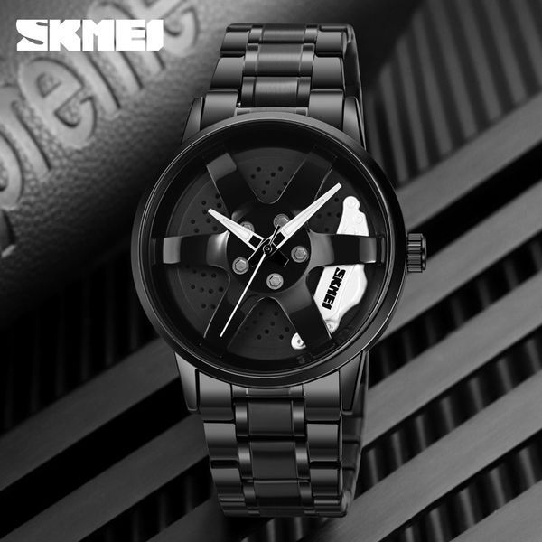 Чоловічий класичний годинник Skmei 1824BK Black з металевим браслетом та мінеральним склом 1080-1705 фото