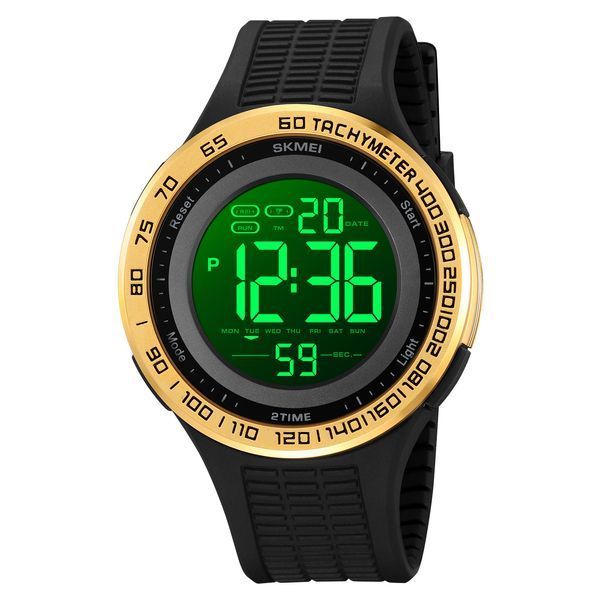 Мужские спортивные часы Skmei 2155GD Gold с электронным циферблатом и подсветкой 1080-2657 фото