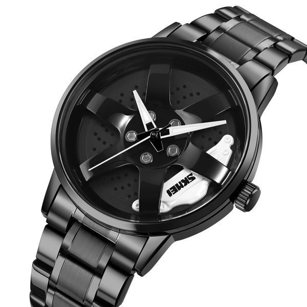 Чоловічий класичний годинник Skmei 1824BK Black з металевим браслетом та мінеральним склом 1080-1705 фото
