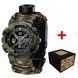 Чоловічий тактичний годинник Awarder 005P Тризуб золото Camo Green з паракордовим ремінцем та компасом 1202-0145 фото 1