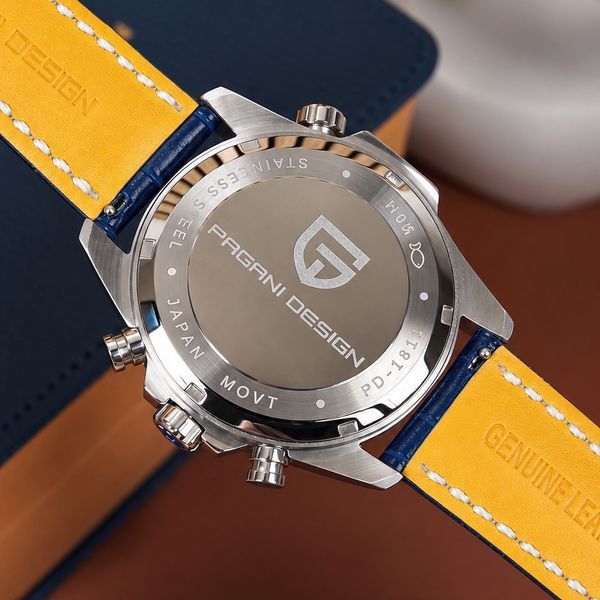 Чоловічий годинник Pagani Design PD-1811 Blue-Silver з хронографом та сапфіровим склом 1138-0304 фото