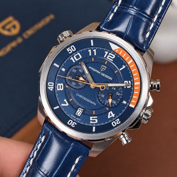 Чоловічий годинник Pagani Design PD-1811 Blue-Silver з хронографом та сапфіровим склом 1138-0304 фото