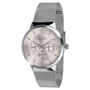 Мужские часы Guardo S1626-2 Silver &mdash; классическая модель из нержавеющей стали и минеральным стеклом 1160-0133 фото