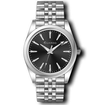 Мужские наручные часы Guardo 012779-1 Silver-Black &mdash; классическая модель из нержавеющей стали 1160-0148 фото