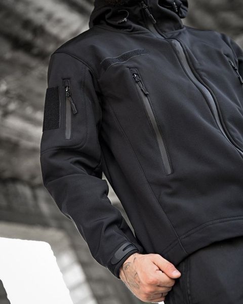 Тактична куртка softshell masad чорна S 12796 фото