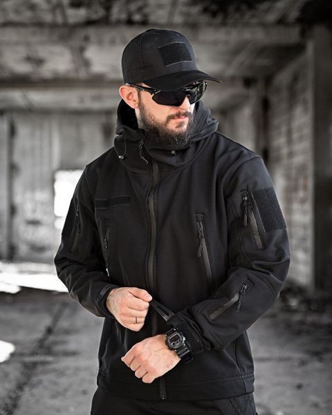 Тактична куртка softshell masad чорна S 12796 фото