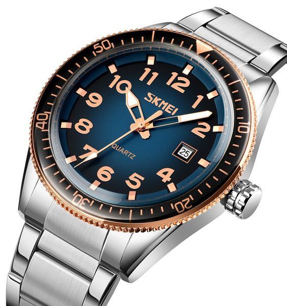 Мужские часы Skmei 9232SRGBU Rose Gold-Blue со стальным браслетом и минеральным стеклом 1080-2349 фото