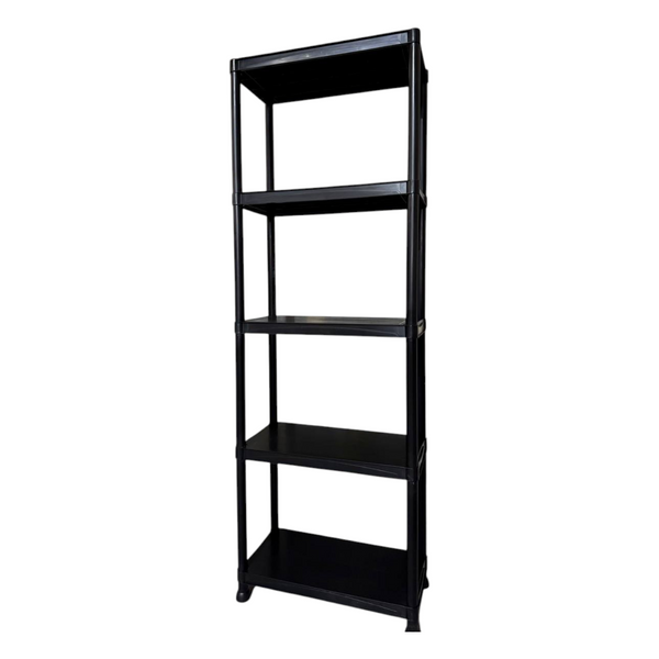 Стелаж пластиковий PRIMA HOME (178,5 х 60 х 30 см) 5 полиць, навантаження 200 кг, для складу гаража майстерні підвалу (Чорний) G1455 фото