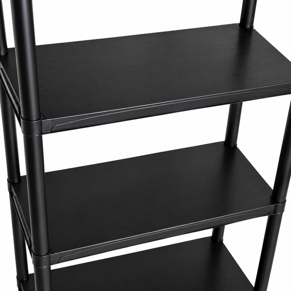 Стелаж пластиковий PRIMA HOME (178,5 х 60 х 30 см) 5 полиць, навантаження 200 кг, для складу гаража майстерні підвалу (Чорний) G1455 фото