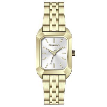 Женские часы Guardo 012800-1 Gold-Silver &mdash; классические кварцевые часы в прямоугольном корпусе 1160-0099 фото