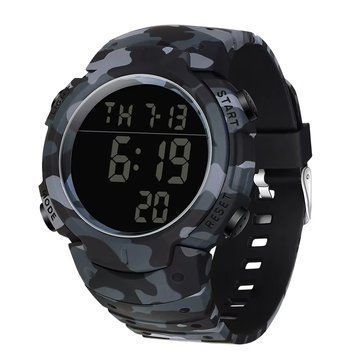 Тактические часы Sanda 2182 Camo All Black с электронным циферблатом и защитой 5 ATM 1044-0182 фото