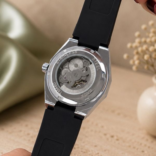 Мужские механические часы Forsining 8313 Black-Silver-White с автоподзаводом и люминесценцией 1059-0363 фото