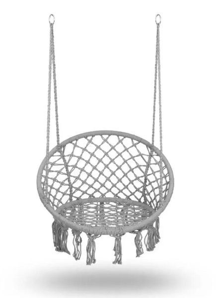 Підвісне плетене садове крісло гойдалка, Сіре K0021 фото