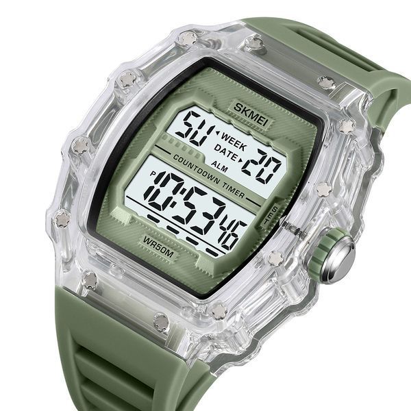 Мужские спортивные часы Skmei 2296WTGN White-Green с электронным циферблатом и водозащитой 5 ATM 1080-2518 фото