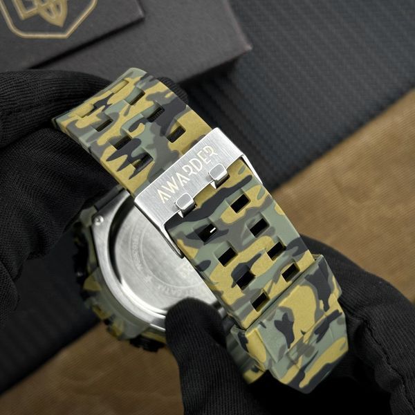Чоловічий тактичний годинник Awarder 001 Поліція Camo Green з комбінованим циферблатом та водозахистом 5 ATM 1202-0133 фото