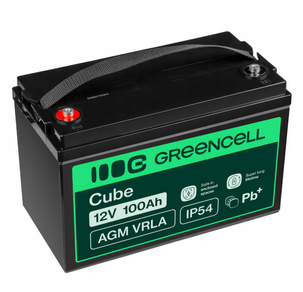 Аккумулятор Green Cell AGM VRLA 12V 100Ah IP54 не требует обслуживания (срок службы - 5 лет) AGM30 фото