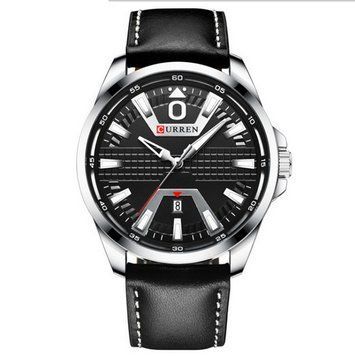 Мужские часы Curren 8379 Silver-Black с кварцевым механизмом и календарем 1008-0239 фото