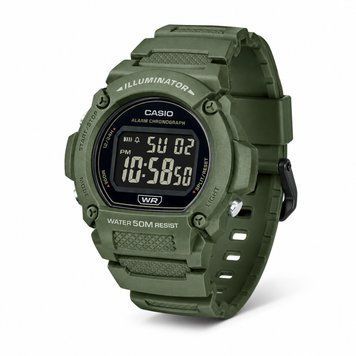 Чоловічий годинник Casio W-219HC-3B &mdash; спортивна модель з електронним циферблатом та захистом 5 ATM 1141-0340 фото