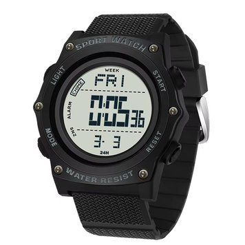 Чоловічий тактичний годинник Sanda 2159 Black-White з електронним циферблатом та водозахистом 5 ATM 1044-0190 фото