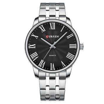 Чоловічий годинник Curren 8422 Silver-Black зі сталевим браслетом та мінеральним склом 1008-0337 фото