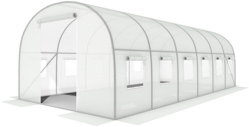 Садовая теплица 24 м&sup2; (8 х 3 х 2 м) с армированной пленкой UV-4, с окнами, Прозрачная (Польша) 4812 фото