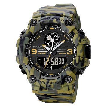 Мужские тактические часы Awarder 001 Camo Green с комбинированным циферблатом и подсветкой 1202-0083 фото
