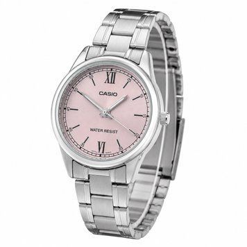 Женские часы Casio LTP-V005D-4B2 с розовым циферблатом и стальным браслетом 1141-0009 фото