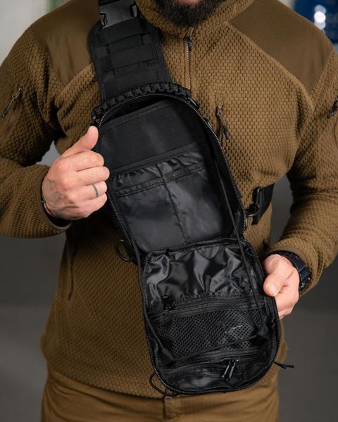 Тактична сумка через плече Silver Knight 8025 Paracord II чорна, 5 л 97882 фото