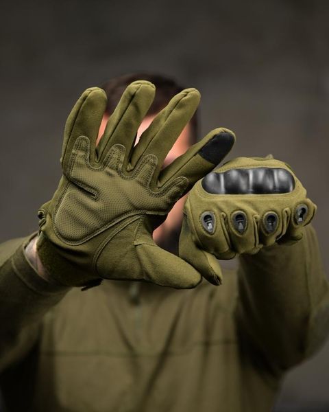 Тактические утеплённые перчатки Full Finger Olive олива L 97470 фото